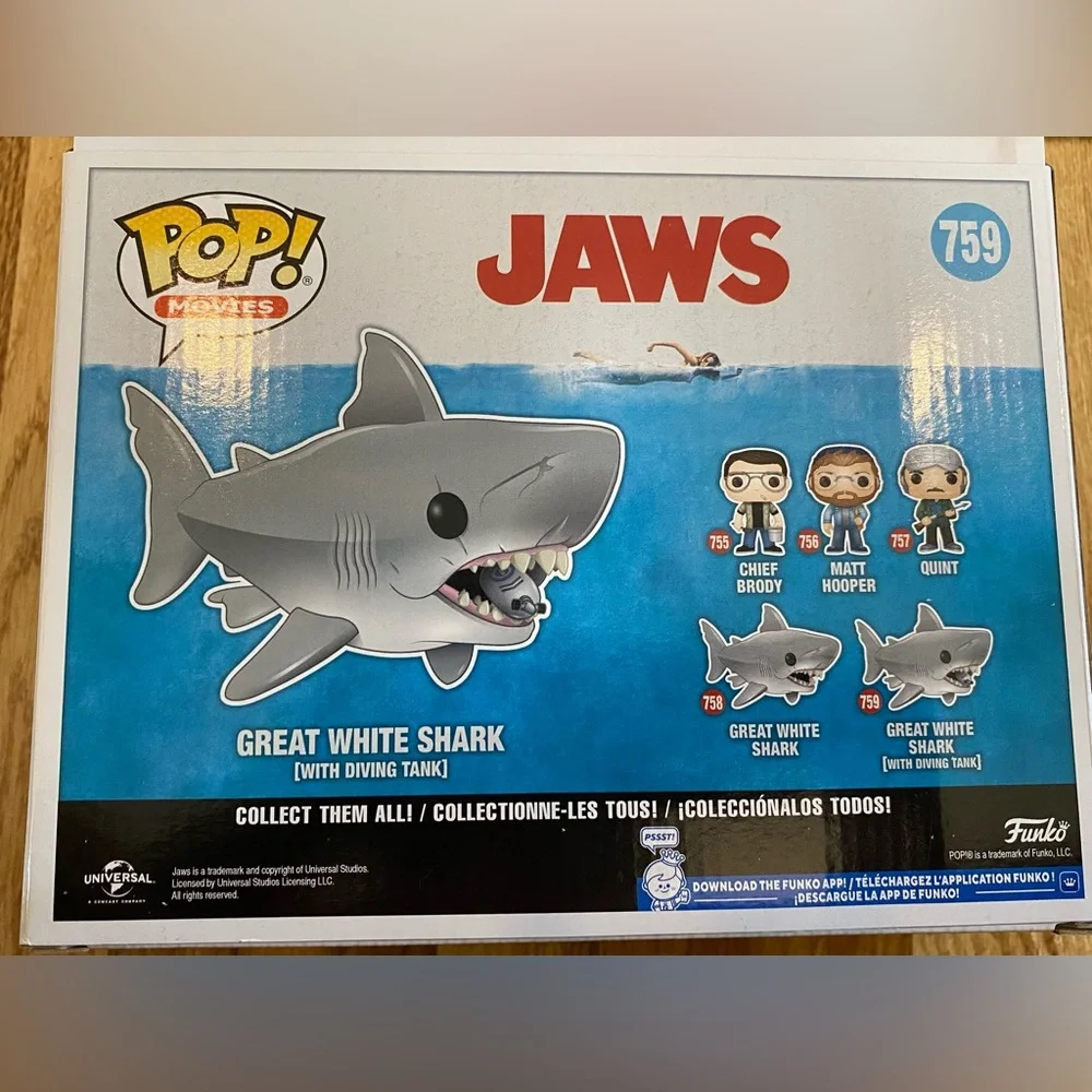 Funko POP! Movies Jaws: Jaws (With Diving Tank) Vinyl Figure NIB